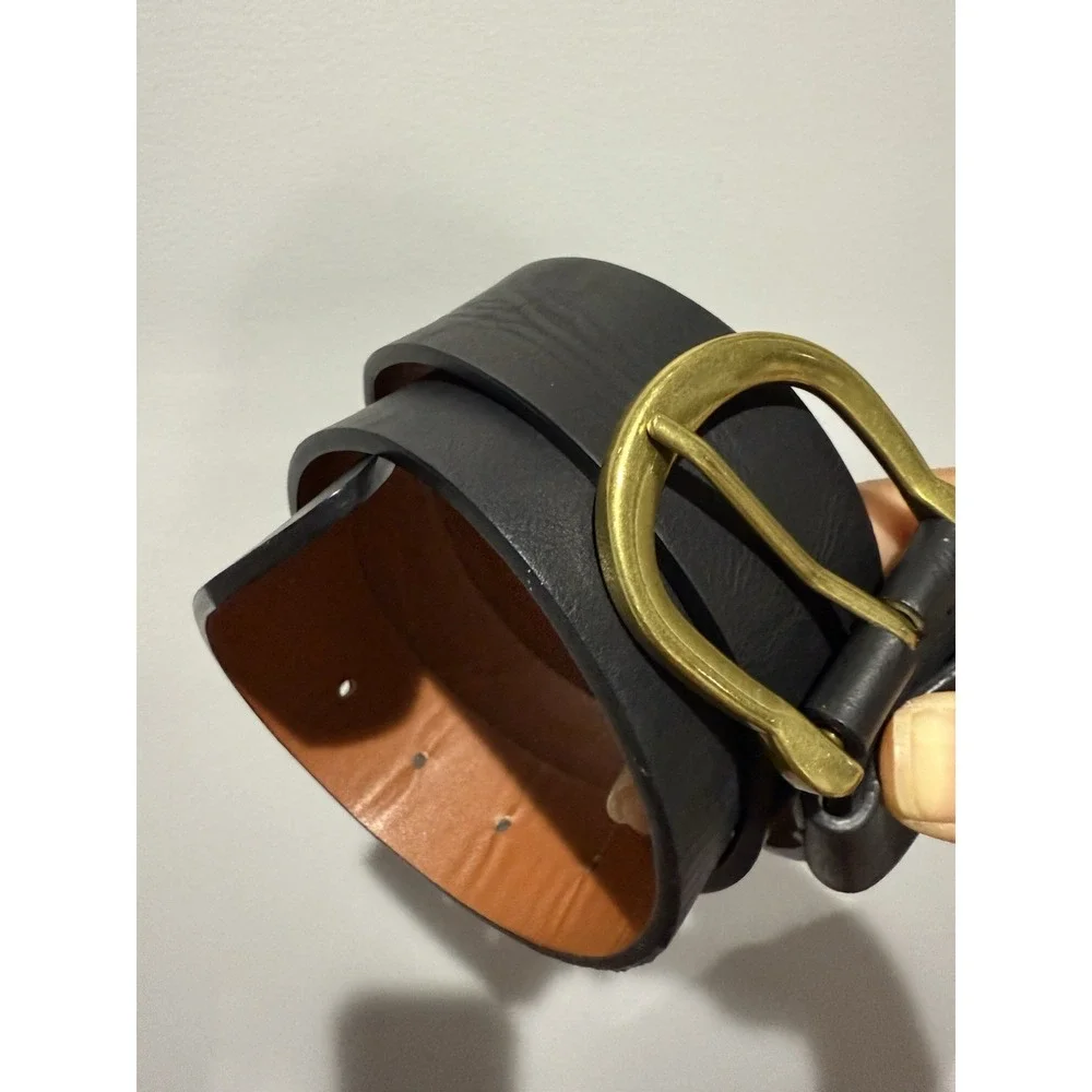 Black Leather Belt Size S 37.5